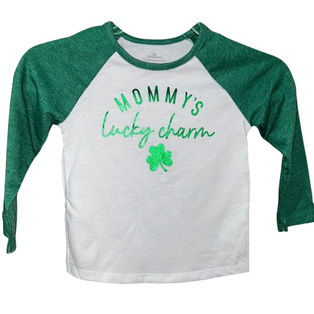 Way to Celebrate StPatricks Day Mommy's Lucky Charm T-Shirt Toddler Green 2T